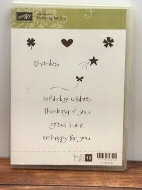 STAMPIN' UP! 123220 SO HAPPY FOR YOU CLEAR MOUNTED RUBBER STAMP SET SENTIMENTS